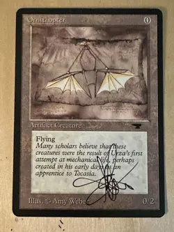 MTG ARTIST PROOF Antiquities Ornithopter AP Sketch Art Amy WEBER Magic - Image 2