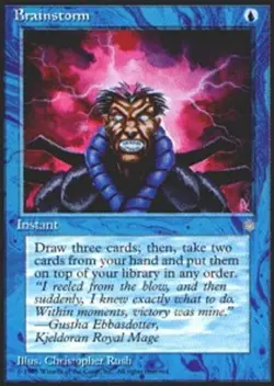 MTG Brainstorm, Ice Age, Damaged, English - Image 1
