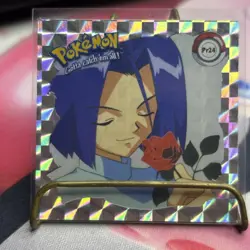 Vintage 1999 Pokemon Artbox Sticker James PR24 Prizm Series 1 Silver Holographic - Image 1