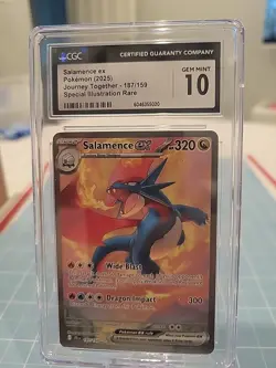 2025 Pokemon Journey Together Salamence ex 187/159 GEM MINT CGC 10 - Image 1