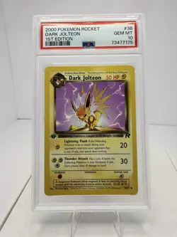 2000 POKEMON ROCKET 1ST ED #38 DARK JOLTEON PSA 10 - Image 1