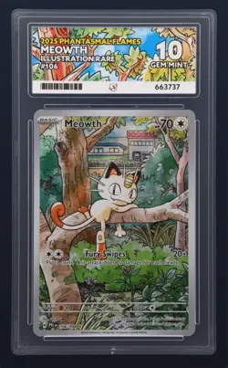 Meowth 106/094 Phantasmal Flames ACE 10 - Perfect Sub Grades - Pokemon TCG - Image 3