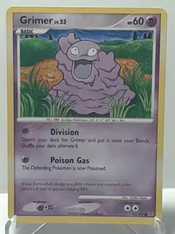 Grimer 75/127 Pokemon Platinum Common Psychic Damaged Used See Pictures - Image 1