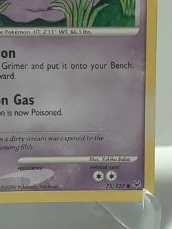 Grimer 75/127 Pokemon Platinum Common Psychic Damaged Used See Pictures - Image 4
