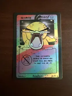 Quack (Psyduck) Breakout 6/8 - 1st Edition Pokederp Pokemon Fan Art Holo - NM - Image 1