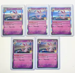 x5 Pokemon Day Stamped Sylveon 040/131 Holo Foil Exclusive Promo Card Mint - Image 1