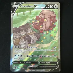 Pokemon TCG Greedent v Fusion Strike Alternate Art Card 257/264 Mint Condition - Image 1
