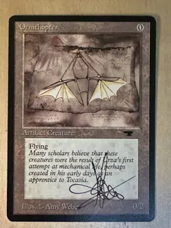 MTG ARTIST PROOF Antiquities Ornithopter AP Sketch Art Amy WEBER Magic - Image 2