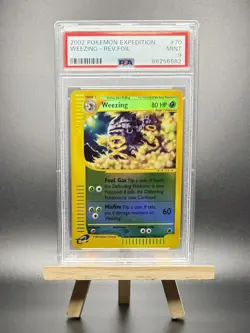 2002 POKEMON WEEZING REVERSE REV HOLO FOIL #70 BLUE E-SERIES EXPEDITION PSA 9 - Image 1