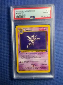 1999 Pokemon Fossil Haunter 1st Edition 21/62 PSA 8 - Image 1