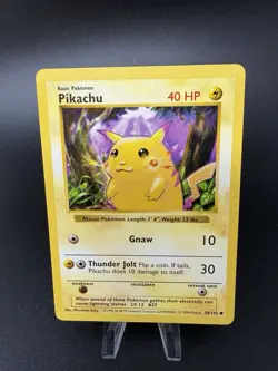 Pikachu (Red Cheeks) Base Set Shadowless 58/102 Regular Pokemon Card NM - Image 1