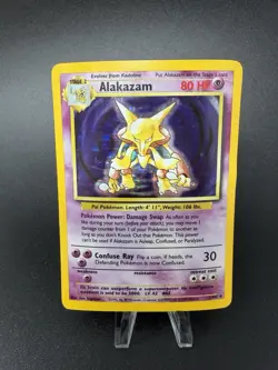 Pokemon Alakazam Base Set Holo Unlimited Rare Card 1/130 1999-2000 HP DMG - Image 1