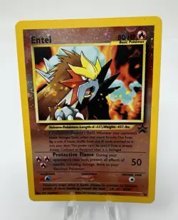 2001 Pokemon Black Star Promo Entei #34 Holo Rare Movie Promo WOTC TCG Card LP - Image 1