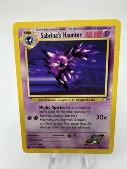 Sabrina's Haunter 58/132 NM Non Holo Gym Heroes Vintage Pokemon TCG - Image 1