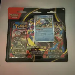 3 X Pokemon TCG Mega Evolution Three Booster Blister Pack New Sealed - Image 2