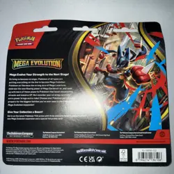 3 X Pokemon TCG Mega Evolution Three Booster Blister Pack New Sealed - Image 4