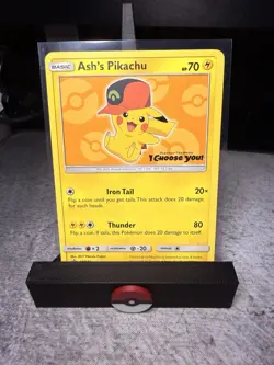 Pokemon TCG Ash's Pikachu SM110 Black Star Promo 2017 Black - Image 1