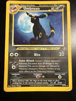 Pokemon Umbreon 13/75 Neo Discovery Unlimited Nachtara Holo Englisch - Image 2