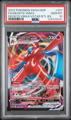 2022 POKEMON SWSH BLACK STAR PROMO #267 FULL ART/DEOXYS VMAX PSA 10 - Image 1