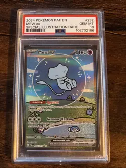 Pokemon TCG Mew EX 232/091 Sv: Paldean Fates Bubble Mew PSA 10 - Image 1