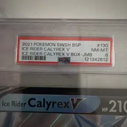 PSA 8 - 2021 POKEMON SWSH BLACK STAR PROMO 130 ICE RIDER CALYREX V JUMBO - Image 2
