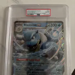 2025 POKEMON PROMO BLOOMING WATERS PREMIUM COLLECTION JUMBO BLASTOISE EX PSA 8 - Image 1