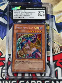 Yugioh CGC 8.5 Dark Magician Girl MFC-000 1st Edition Secret Rare PSA CENTERED - Image 1