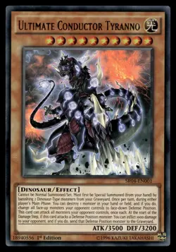 ULTIMATE CONDUCTOR TYRANNO SR04-EN001 DINOSMASHER'S FURY STRUCTURE DECK YU-GI-OH - Image 1