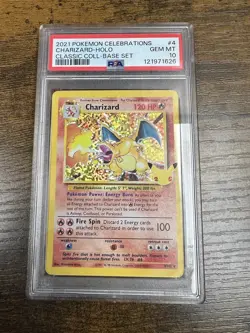 POKEMON 2021 CELEBRATIONS CHARIZARD-HOLO CARD #4 PSA 10 GEM MINT - Image 1