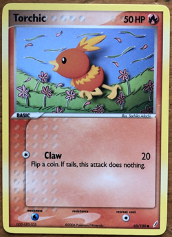 2006 Pokemon TCG Card Torchic 65/100 Ex Crystal Guardians Non-Holo - Image 2