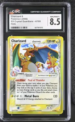 CGC 8.5 Charizard 2006 EX Crystal Guardians 4/100 Holo Pokemon Card - Image 1