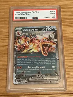 2024 Charizard Ex Pokemon Card Psa 9 Mint Paldean Fates 054/091 - Image 1