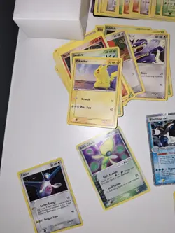 Pokemon TCG Mixed Lot of 125+ Cards with Case Pikachu Trainers Energy Cards - Image 4