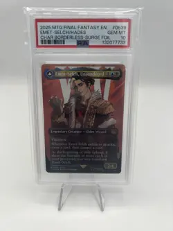 MTG Final Fantasy Emet-Selch Unsundered Borderless Surge Foil PSA 10 - Image 1
