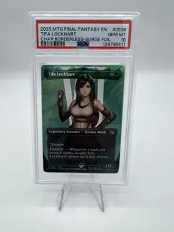 MTG Final Fantasy Tifa Lockhart Borderless Surge Foil PSA 10 - Image 1