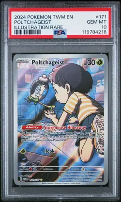 2024 POKEMON TWM EN-TWILIGHT MASQUERADE ILLUSTRATION RARE POLTCHAGEIST PSA 10 - Image 1