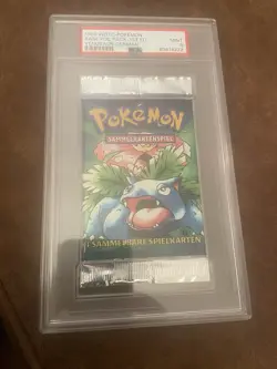 PSA 9 Base Set GERMAN 1st Edition Sealed Pokemon Booster Pack Venusaur - Image 1