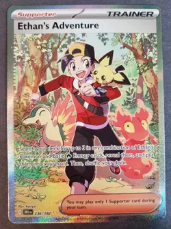Pokemon TCG Destined Rivals Ethan's Adventure 236/182 Special Illustration Rare - Image 1