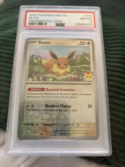 Pokemon Eevee TCG Day Promo 074/131 Prismatic Evolutions PSA 8 - Image 1