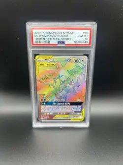 Pokemon Moltres Zapdos Articuno GX Secret Rare 69/68 Hidden Fates English PSA 10 - Image 1