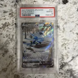2021 POKEMON JPN SWORD & SHIELD EEVEE HEROES #077 FULL ART/GLACEON V PSA 10 - Image 1