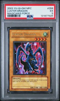 2003 Yu-Gi-Oh! Luster Dragon Magician's Force MFC Unlimited Super Rare PSA 5 - Image 1