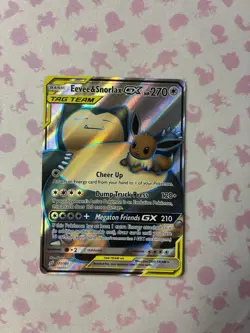 Eevee & Snorlax GX Full Art Holo Card 171/181 Sm-Team Up LP/NM Condition - Image 1