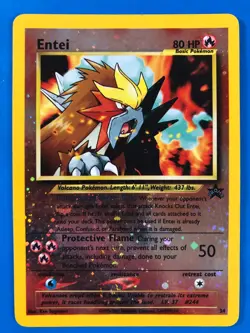 Pokemon Card - Entei #34 Black Star WOTC Movie Promo Reverse Holo LP/MP+ - Image 1
