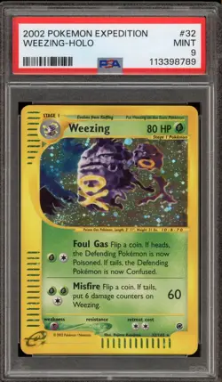 Pokemon Weezing Expedition Holo Rare #32 PSA 9 Mint - Image 1