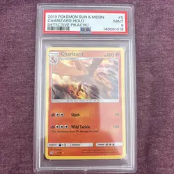 2019 Pokemon TCG Sun&Moon Charizard Holo Detective Pikachu Mint 9 - Image 1