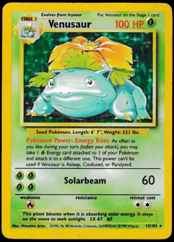 Venusaur 15/102 Pokemon TCG Base Set Holo Rare - Image 1