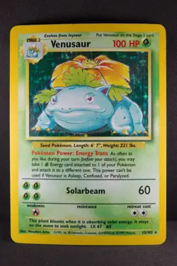 Venusaur 15/102 Pokemon TCG Base Set Holo Rare - Image 4