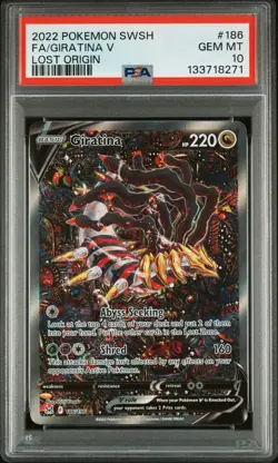2022 POKEMON SWORD & SHIELD LOST ORIGIN #186 FULL ART/GIRATINA V PSA 10 - Image 1
