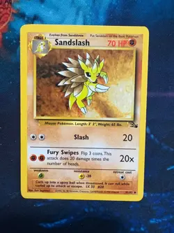 SANDSLASH 41/62 UNCOMMON Fossil 1999 Pokemon - MP - Image 1
